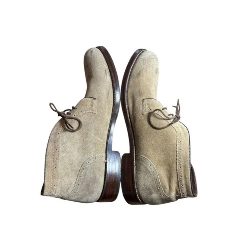 Johnston & Murphy Tan Suede Chukka Boots Mens Size 13 Wingtip 20-2656 Preppy